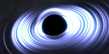 Soyut arka plan sanatı. Siyah arka planda neon halkalar. Uzay temalı sanatsal dijital arkaplan.