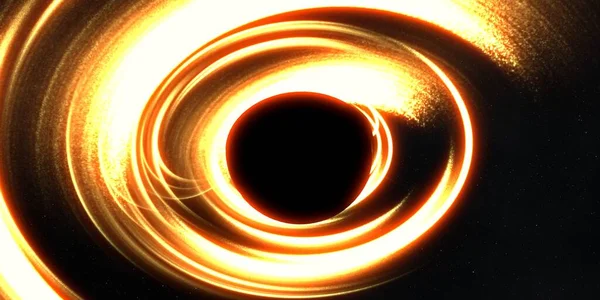 Soyut arka plan sanatı. Siyah arka planda neon halkalar. Uzay temalı sanatsal dijital arkaplan.