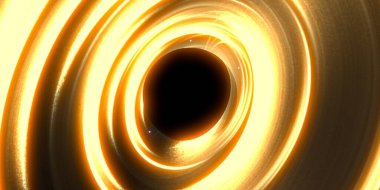 Soyut arka plan sanatı. Karanlık arka planda neon çember. Uzay temalı sanatsal dijital arkaplan.