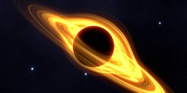 Soyut arka plan sanatı. Siyah arka planda neon halkalar. Uzay temalı sanatsal dijital arkaplan.