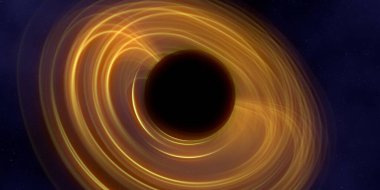 Soyut arka plan sanatı. Siyah arka planda neon halkalar. Uzay temalı sanatsal dijital arkaplan.