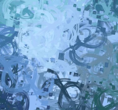 Soyut rastgele şekiller. 2D illüstrasyon arka planı. Düz beton duvarda sanatsal modern sanat kalıpları. Kabataslak boyalı yüzey. El yapımı fırça darbeleri.