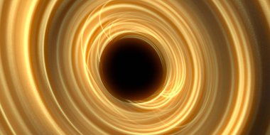 Soyut arka plan sanatı. Siyah arka planda neon halkalar. Uzay temalı sanatsal dijital arkaplan.