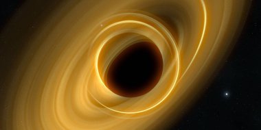 Soyut arka plan sanatı. Siyah arka planda neon halkalar. Uzay temalı sanatsal dijital arkaplan.