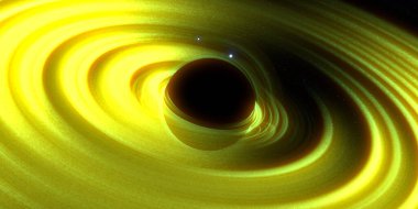 Soyut arka plan sanatı. Karanlık arka planda neon çember. Uzay temalı sanatsal dijital arkaplan.