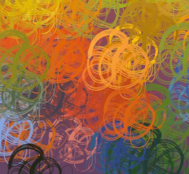 Soyut rastgele şekiller. 2D illüstrasyon arka planı. Düz beton duvarda sanatsal modern sanat kalıpları. Kabataslak boyalı yüzey. El yapımı fırça darbeleri.