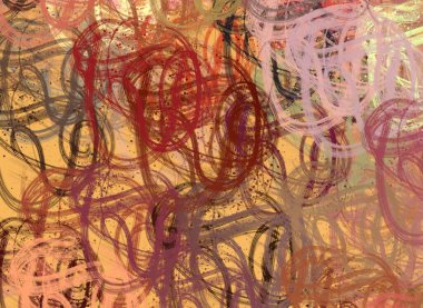 Soyut rastgele şekiller. 2D illüstrasyon arka planı. Düz beton duvarda sanatsal modern sanat kalıpları. Kabataslak boyalı yüzey. El yapımı fırça darbeleri.