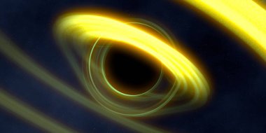 Soyut arka plan sanatı. Siyah arka planda neon halkalar. Uzay temalı sanatsal dijital arkaplan.