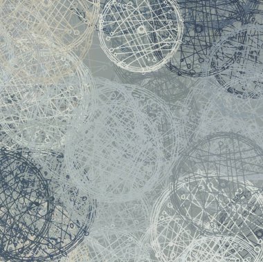 Soyut rastgele şekiller. 2D illüstrasyon arka planı. Düz beton duvarda sanatsal modern sanat kalıpları. Kabataslak boyalı yüzey. El yapımı fırça darbeleri.