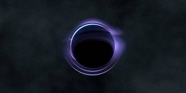 Soyut arka plan sanatı. Siyah arka planda neon halkalar. Uzay temalı sanatsal dijital arkaplan.