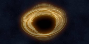 Soyut arka plan sanatı. Siyah arka planda neon halkalar. Uzay temalı sanatsal dijital arkaplan.