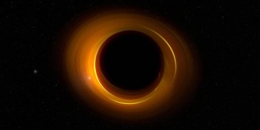 Soyut arka plan sanatı. Siyah arka planda neon halkalar. Uzay temalı sanatsal dijital arkaplan.