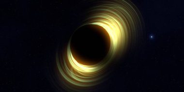 Soyut arka plan sanatı. Siyah arka planda neon halkalar. Uzay temalı sanatsal dijital arkaplan.