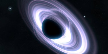 Soyut arka plan sanatı. Karanlık arka planda neon çember. Uzay temalı sanatsal dijital arkaplan.