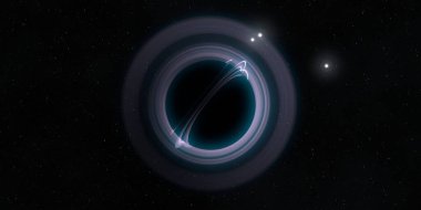 Soyut arka plan sanatı. Siyah arka planda neon halkalar. Uzay temalı sanatsal dijital arkaplan.