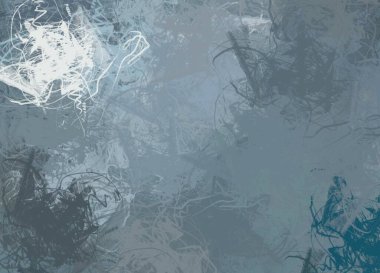 Soyut rastgele şekiller. 2D illüstrasyon arka planı. Düz beton duvarda sanatsal modern sanat kalıpları. Kabataslak boyalı yüzey. El yapımı fırça darbeleri.