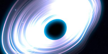 Soyut arka plan sanatı. Karanlık arka planda neon çember. Uzay temalı sanatsal dijital arkaplan.