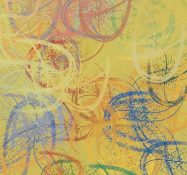 Soyut arka plan sanatı. 2D çizim. Etkileyici yağlı boya resim. Tuvalde fırça darbeleri. Modern sanat. Çok renkli arkaplan. Çağdaş sanat. İfade. Sanatsal dijital palet.