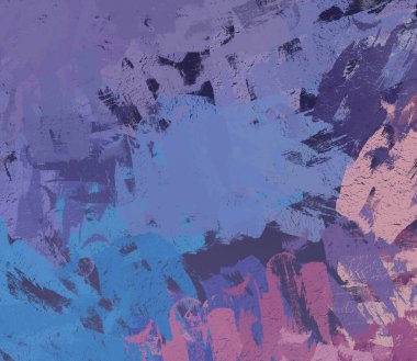 Soyut arka plan sanatı. 2D çizim. Etkileyici yağlı boya resim. Tuvalde fırça darbeleri. Modern sanat. Çok renkli arkaplan. Çağdaş sanat. İfade. Sanatsal dijital palet.
