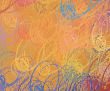 Soyut arka plan sanatı. 2D çizim. Etkileyici yağlı boya resim. Tuvalde fırça darbeleri. Modern sanat. Çok renkli arkaplan. Çağdaş sanat. İfade. Sanatsal dijital palet.