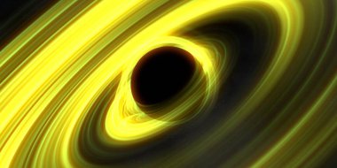Soyut arka plan sanatı. Siyah arka planda neon halkalar. Uzay temalı sanatsal dijital arkaplan.