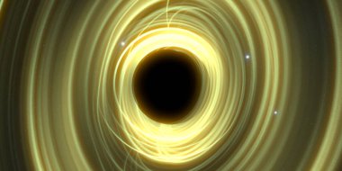 Soyut arka plan sanatı. Karanlık arka planda neon çember. Uzay temalı sanatsal dijital arkaplan.