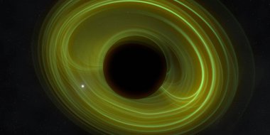 Soyut arka plan sanatı. Siyah arka planda neon halkalar. Uzay temalı sanatsal dijital arkaplan.