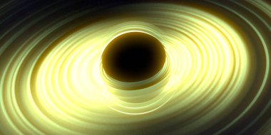 Soyut arka plan sanatı. Siyah arka planda neon halkalar. Uzay temalı sanatsal dijital arkaplan.