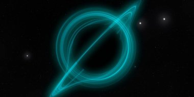 Soyut arka plan sanatı. Siyah arka planda neon halkalar. Uzay temalı sanatsal dijital arkaplan.