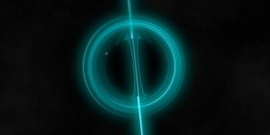 Soyut arka plan sanatı. Siyah arka planda neon halkalar. Uzay temalı sanatsal dijital arkaplan.