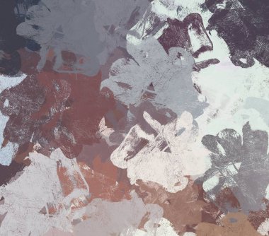 Soyut rastgele şekiller. 2D illüstrasyon arka planı. Düz beton duvarda sanatsal modern sanat kalıpları. Kabataslak boyalı yüzey. El yapımı fırça darbeleri.