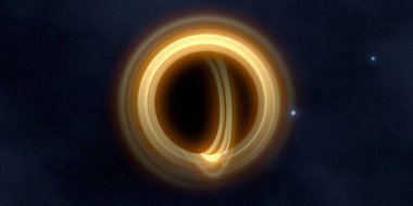 Soyut arka plan sanatı. Siyah arka planda neon halkalar. Uzay temalı sanatsal dijital arkaplan.