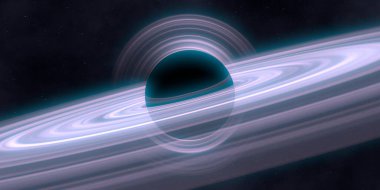 Soyut arka plan sanatı. Siyah arka planda neon halkalar. Uzay temalı sanatsal dijital arkaplan.