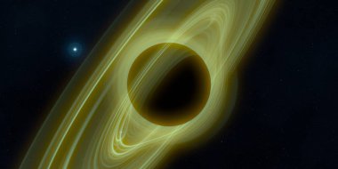 Soyut arka plan sanatı. Karanlık arka planda neon çember. Uzay temalı sanatsal dijital arkaplan.