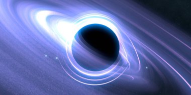Soyut arka plan sanatı. Siyah arka planda neon halkalar. Uzay temalı sanatsal dijital arkaplan.