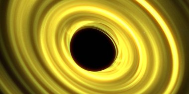 Soyut arka plan sanatı. Siyah arka planda neon halkalar. Uzay temalı sanatsal dijital arkaplan.