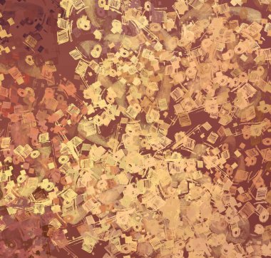 Soyut rastgele şekiller. 2D illüstrasyon arka planı. Düz beton duvarda sanatsal modern sanat kalıpları. Kabataslak boyalı yüzey. El yapımı fırça darbeleri.