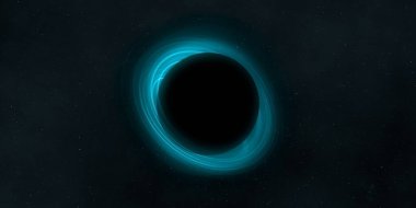 Soyut arka plan sanatı. Karanlık arka planda neon çember. Uzay temalı sanatsal dijital arkaplan.