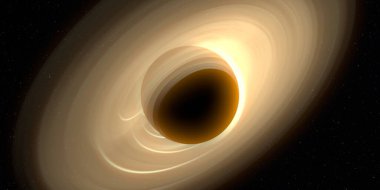 Soyut arka plan sanatı. Siyah arka planda neon halkalar. Uzay temalı sanatsal dijital arkaplan.