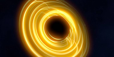 Soyut arka plan sanatı. Siyah arka planda neon halkalar. Uzay temalı sanatsal dijital arkaplan.