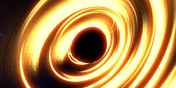 Soyut arka plan sanatı. Siyah arka planda neon halkalar. Uzay temalı sanatsal dijital arkaplan.