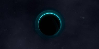 Soyut arka plan sanatı. Karanlık arka planda neon çember. Uzay temalı sanatsal dijital arkaplan.