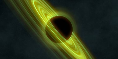 Soyut arka plan sanatı. Siyah arka planda neon halkalar. Uzay temalı sanatsal dijital arkaplan.