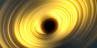 Soyut arka plan sanatı. Karanlık arka planda neon çember. Uzay temalı sanatsal dijital arkaplan.