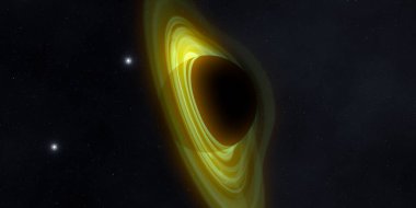 Soyut arka plan sanatı. Siyah arka planda neon halkalar. Uzay temalı sanatsal dijital arkaplan.