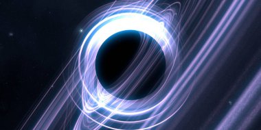 Soyut arka plan sanatı. Siyah arka planda neon halkalar. Uzay temalı sanatsal dijital arkaplan.