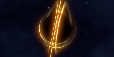 Soyut arka plan sanatı. Siyah arka planda neon halkalar. Uzay temalı sanatsal dijital arkaplan.