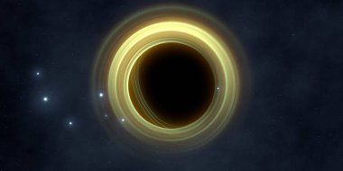 Soyut arka plan sanatı. Siyah arka planda neon halkalar. Uzay temalı sanatsal dijital arkaplan.