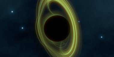 Soyut arka plan sanatı. Karanlık arka planda neon çember. Uzay temalı sanatsal dijital arkaplan.