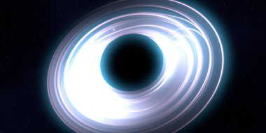 Soyut arka plan sanatı. Siyah arka planda neon halkalar. Uzay temalı sanatsal dijital arkaplan.